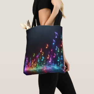 Bolsa Tote Neon Musical Notes