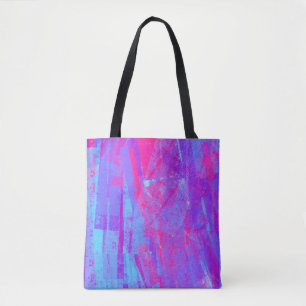Bolsa Tote Neon Pink & Aqua Blue Abstrato