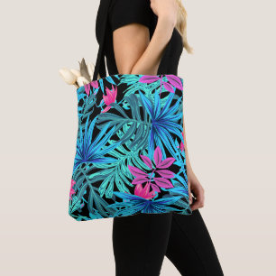 Bolsa Tote Neon Pink e Blue Tropical Plant Standard