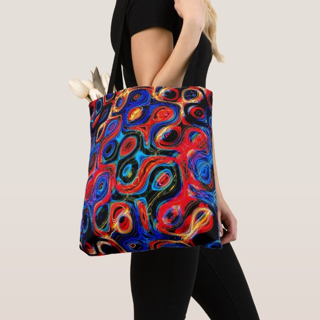 Bolsa Tote Neon Psychedelic Ripples Tob Bag (Close Up)