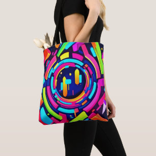 Bolsa Tote Neon Pulse: Uma Sinfonia Digital