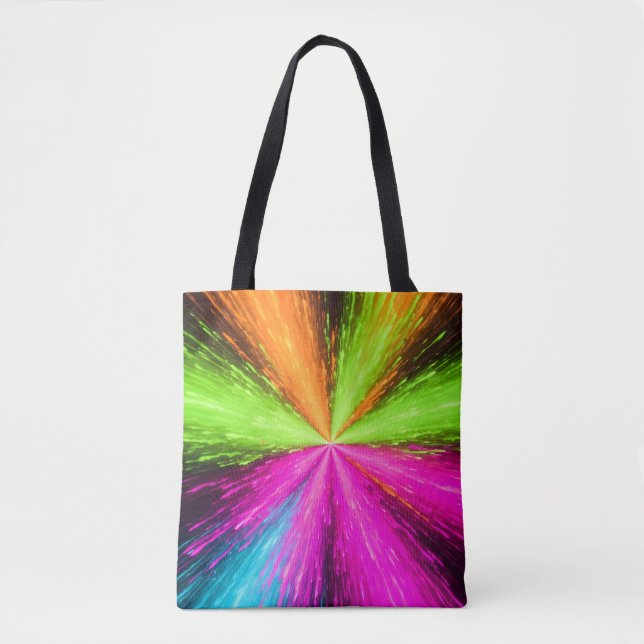 Bolsa Tote Neon Radial Burst Explosion (Frente)