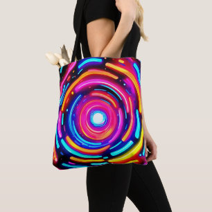 Bolsa Tote Neon Spiral Light Art