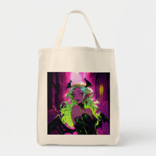 Bolsa Tote Neon Succubus Demon Anime Girl