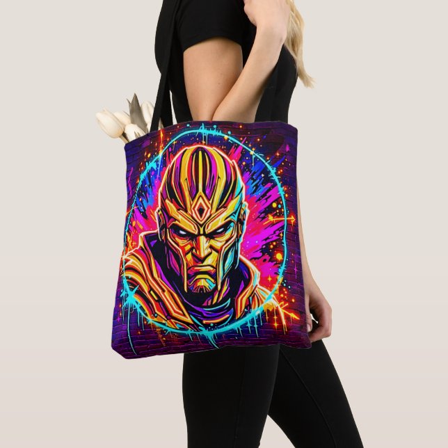 Bolsa Tote Neon Warrior Power Art (Close Up)