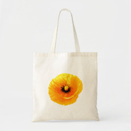 Bolsa Tote Neon Yellow Orange Poppy Abstrato Floral Casamento