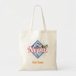 Bolsa Tote Nepal com Bandeiras Retro Feriado Vintage