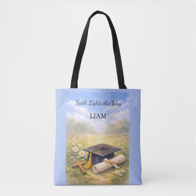 Bolsa Tote Nephew Graduation Personalized Christian Gift (Frente)