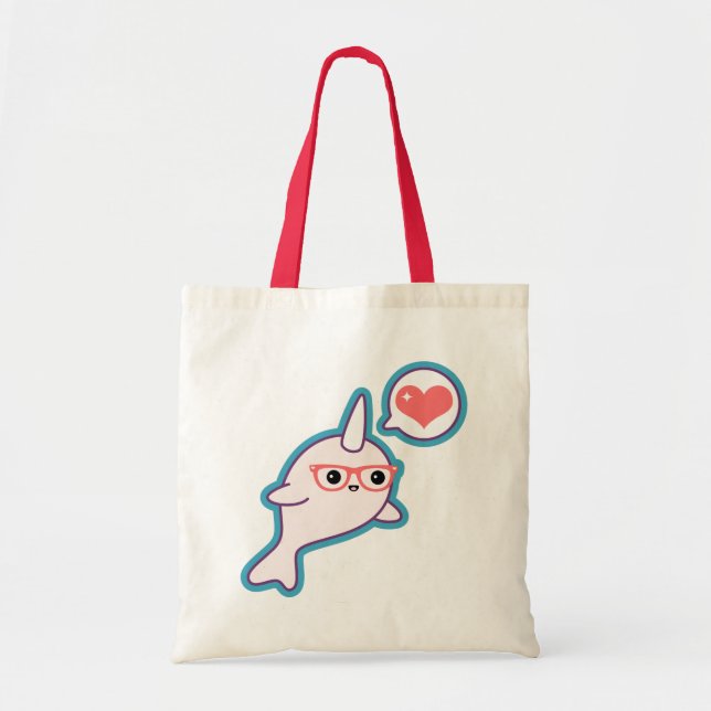 Bolsa Tote Nerd bonito Narwhal (Frente)