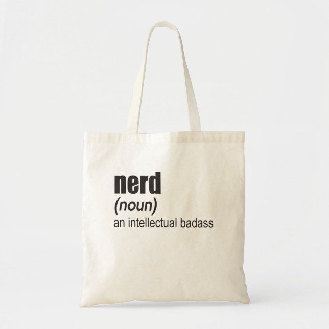 Bolsa Tote Nerd (Noun) Um Badass Intelectual (Frente)