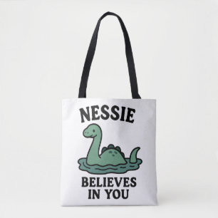 Bolsa Tote Nessie do Lago Ness Fofo Acredita em Você
