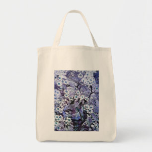Bolsa Tote NEST DO PÁSSARO, azul branco