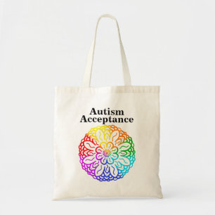 Bolsa Tote Neurodiversity Autism Aceitação do Arco-Íris para