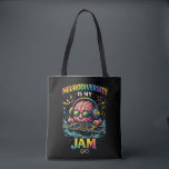 Bolsa Tote Neurodiversity Is My Jam<br><div class="desc">A vibrant illustration of a cool DJ brain wearing rainbow headphones and mixing vinyl,  celebrating neurodiversity,  creativity,  and the unique rhythm of different minds.</div>