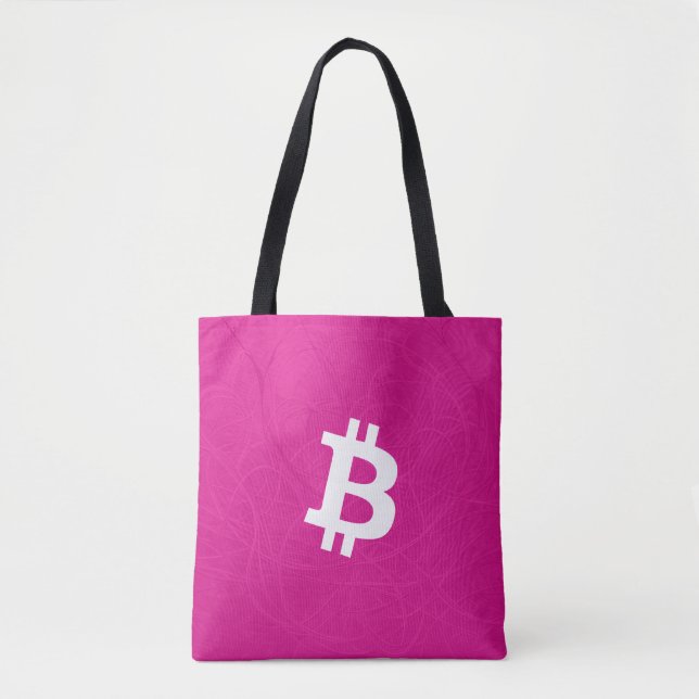 Bolsa Tote Neurônio Bitcoin Rosa Choque (Frente)