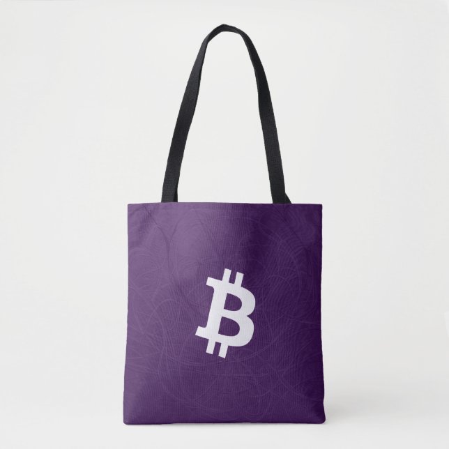 Bolsa Tote Neurônio Bitcoin Roxo Escuro (Frente)