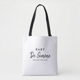 Bolsa Tote New Mom Black White Pregnancy Announcement