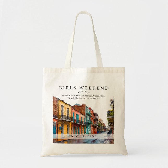 Bolsa Tote New Orleans  Watercolor Girls Weekend (Frente)