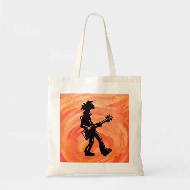 Bolsa Tote New York Boogie Nights Guitar Orange (Frente)