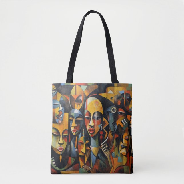 Bolsa Tote Nigéria, Arte Abstrato nigeriana, Arte Africana (Frente)