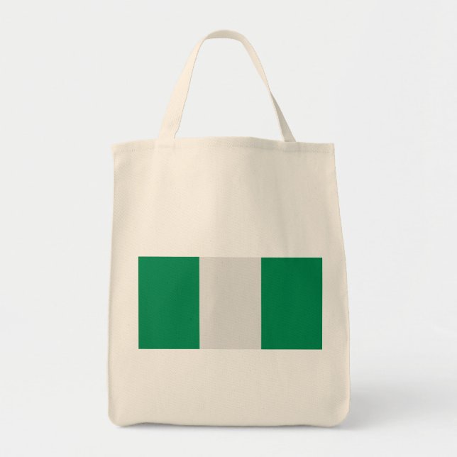 Bolsa Tote Nigéria com bandeira nigeriana (África Ocidental) (Frente)