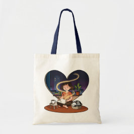 Bolsa Tote Night Creator Cozy Heart Window Art