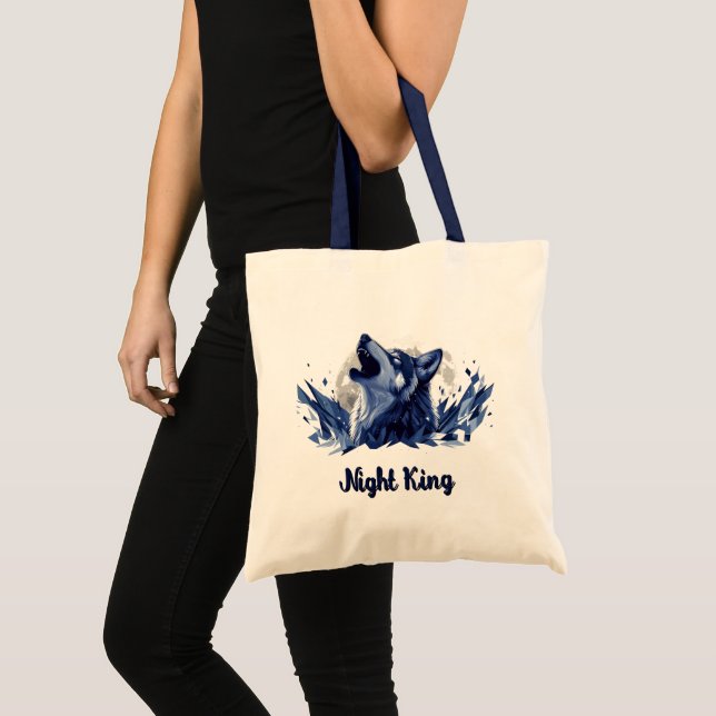 Bolsa Tote Night King - Howling Wolf com Lua (Frente (produto))
