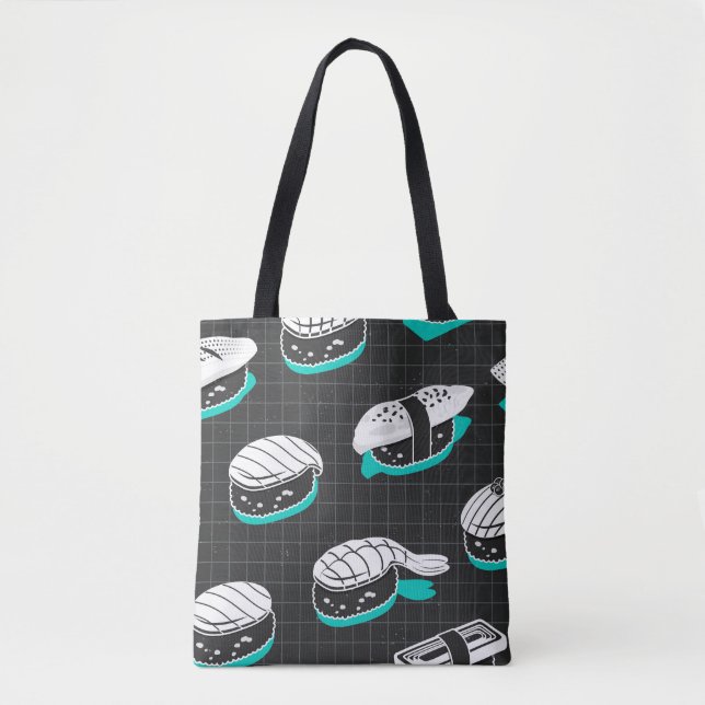 Bolsa Tote Nigiri Sushi Vintage Sketch Patterno (Frente)