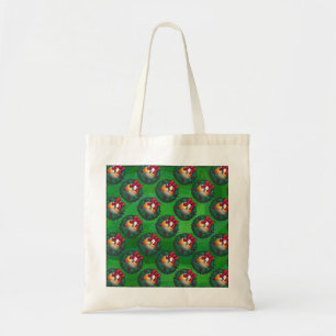 Bolsa Tote Nine Ball in Wreath Patterno on Green