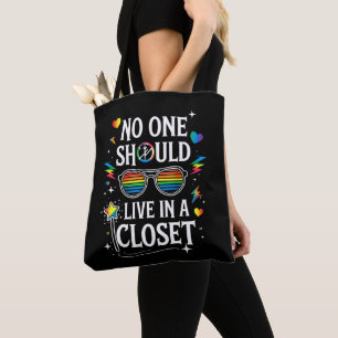 Bolsa Tote Ninguém Deve Viver num Armário LGBTQ Gay Lésbica