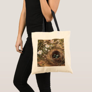 Bolsa Tote Ninho de Pássaro e Rosas de Cão por John William H