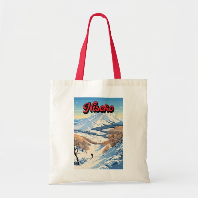 Bolsa Tote Niseko Hokkaido Japão Viagem Art Vintage (Frente)