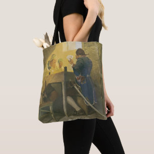 Bolsa Tote No Cartão na Gaiola de Cluny por NC Wyeth