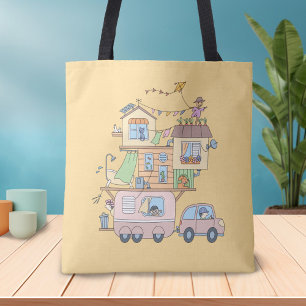 Bolsa Tote No trailer do acampamento da família rodoviária 