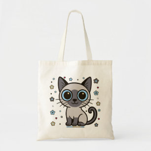 Bolsa Tote Noble Nora Floral Siamese Cat