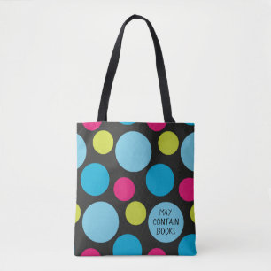Bolsa Tote Noções coloridas padrão cor-de-rosa quente azul-tu