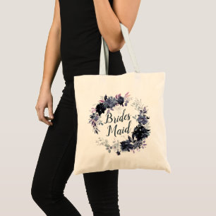 Bolsa Tote Nocturnal Floral Wreath Elegante Bridesmaid