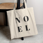 Bolsa Tote Noel | Na moda de Trendy Negra Moderna<br><div class="desc">Simples,  na moda e corajoso "Noel" citou um saco de tote de arte em preto elegante no estilo tipográfico minimalista moderno. A saudação pode ser facilmente personalizada para um design de feriado único e pessoal que se destaca da multidão!</div>