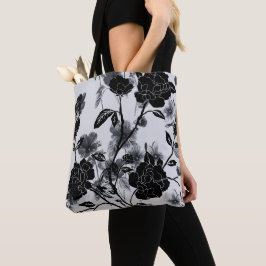 Bolsa Tote Noir Floral de Borboleta Moderna