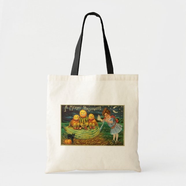 Bolsa Tote Noite da Colheita do Jack-o-Lantern de Halloween p (Frente)