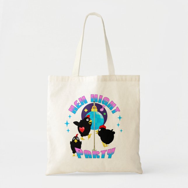 Bolsa Tote Noite das Galinhas Engraçadas Festa de Frango Humo (Frente)