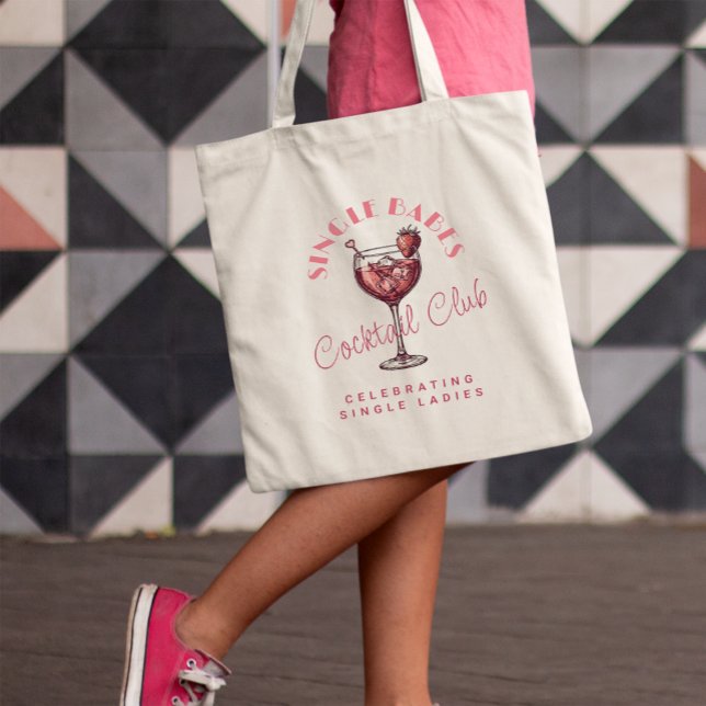 Bolsa Tote Noite das Meninas Solteiras Cocktail Rosa  (Criador carregado)
