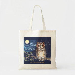 Bolsa Tote Noite de "Coruja Amor" Coruja Humorosa Saco Person
