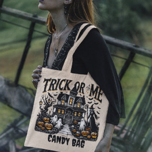 Bolsa Tote Noite de Halloween: bruxas e abóboras