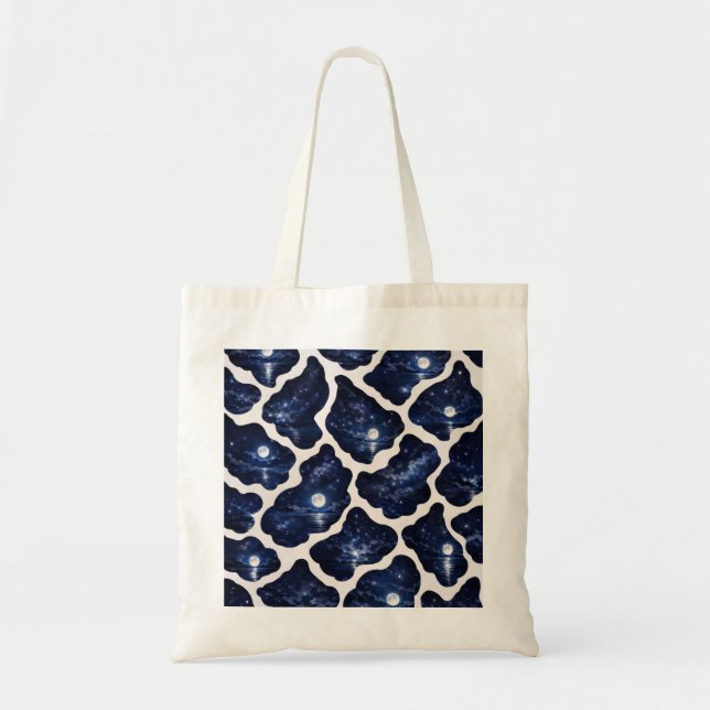 Bolsa Tote Noite de Oceano Enluarada Estrelada (Frente)