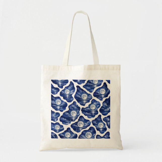 Bolsa Tote Noite de Oceano Lua Cheia (Frente)