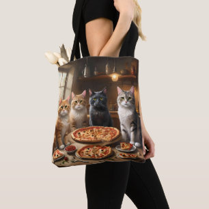 Bolsa Tote Noite de Pizza de Gato,