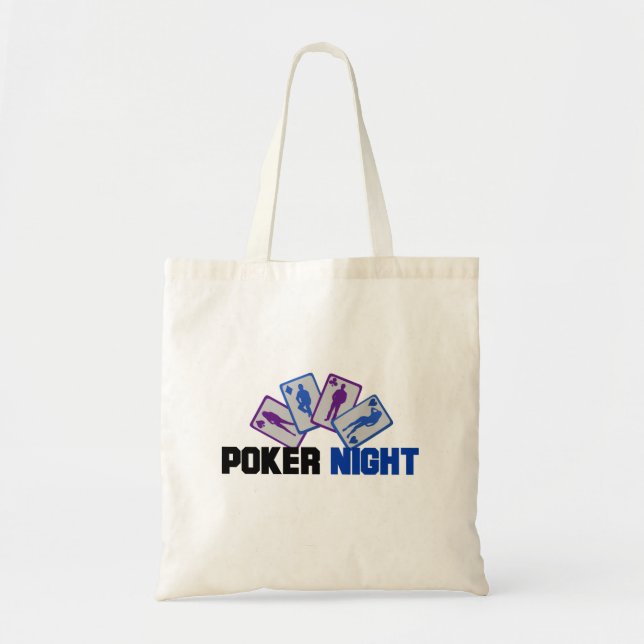 Bolsa Tote Noite de Poker com Cartões (Frente)