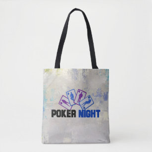 Bolsa Tote Noite de pôquer com Cartões em Textura Grunge