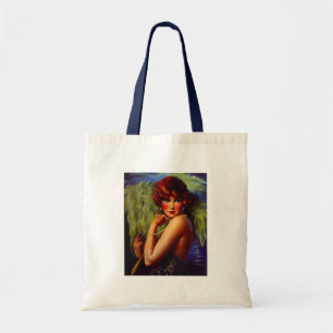 Bolsa Tote Noite elegante do ~ da menina do Flapper na praia